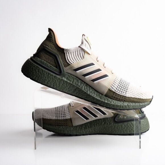 Adidas Ultra Boost 19 Mens Athletic Sneakers olive Green beige US 8.5 EU 42 New main image 4